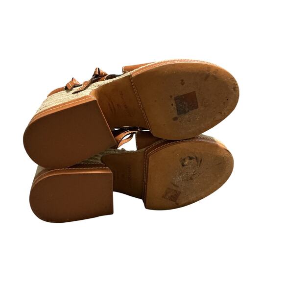 Zimmermann Tan Espadrille Leather Platform Sandals 38 US 7.5 Elastic Back - Picture 4 of 12